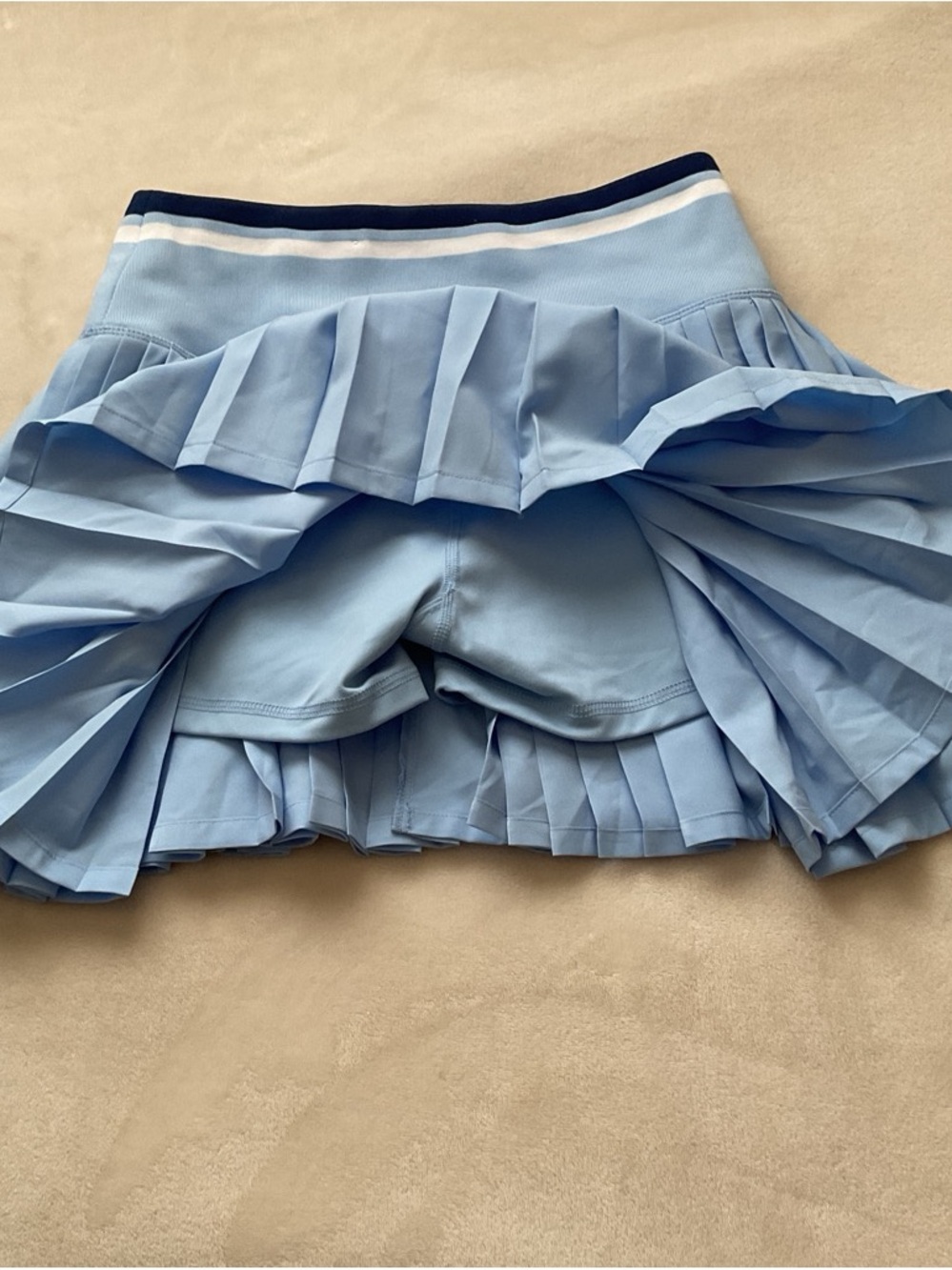Champion Sky Blue Pleated Skater Skirt with Navy Trim - Picture 3 of 3